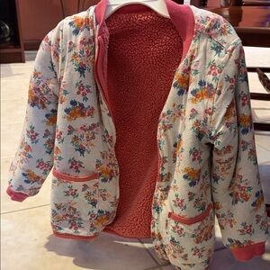 Floral Kids Bomber Jacket with Pink Lining